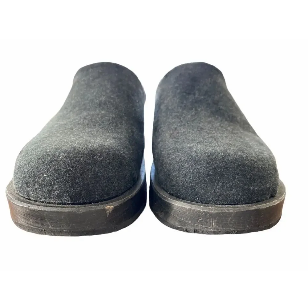 J. Crew Wool Wooden Clogs Italy 37173 Leather Lining 10M Women's